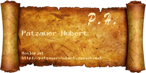 Patzauer Hubert névjegykártya